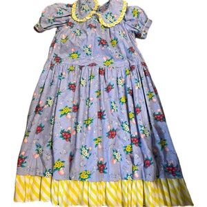 Size 12 girls vintage petals brand floral purple dress